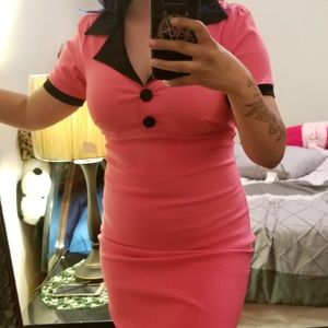 Dresses - Pink 50s diner wiggle dress by steady clothing Dresses - Pink 50s diner wiggle dress by steady clothing
